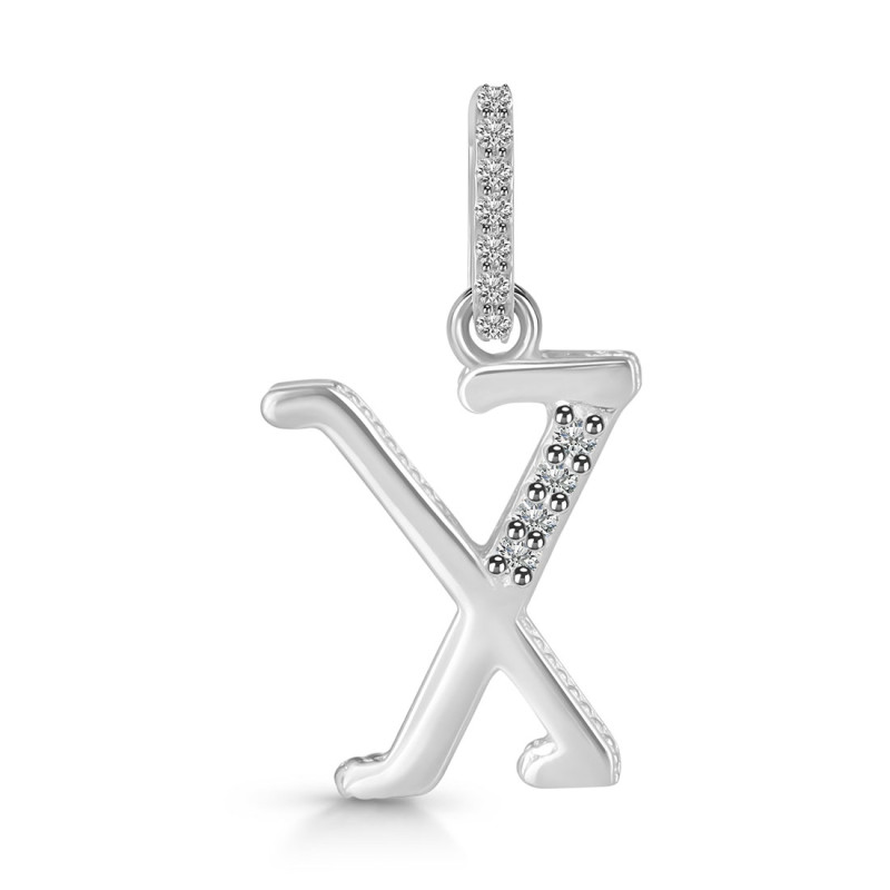 Cubic Zirconia Alphabet X Pendant CUZ-RDA-206.