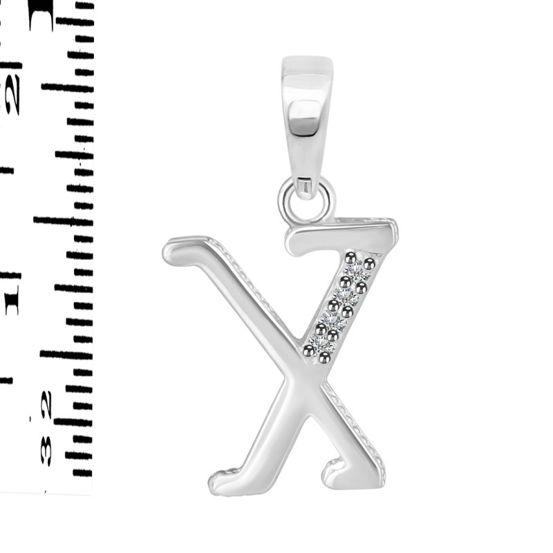 Cubic Zirconia Alphabet X Pendant CUZ-RDA-180.