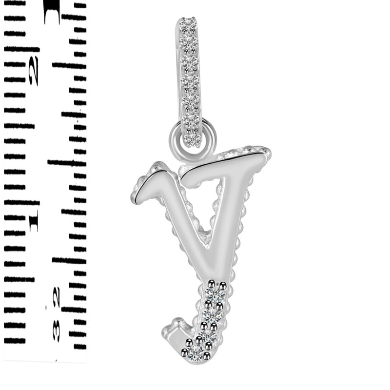 Cubic Zirconia Alphabet Y Pendant CUZ-RDA-207.