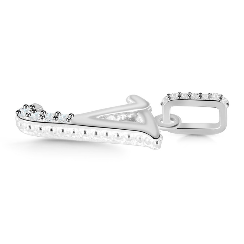 Cubic Zirconia Alphabet Y Pendant