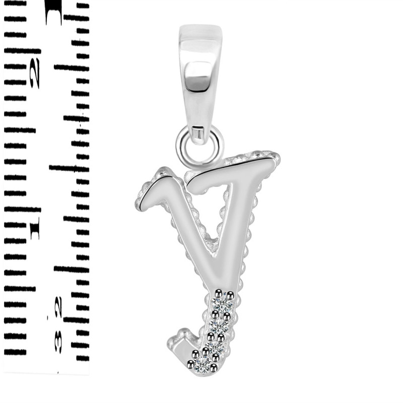 Cubic Zirconia Alphabet Y Pendant CUZ-RDA-181.