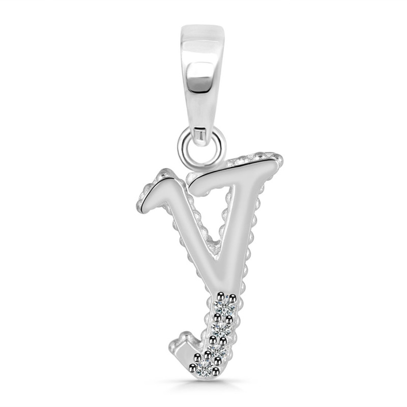 Cubic Zirconia Alphabet Y Pendant CUZ-RDA-181.