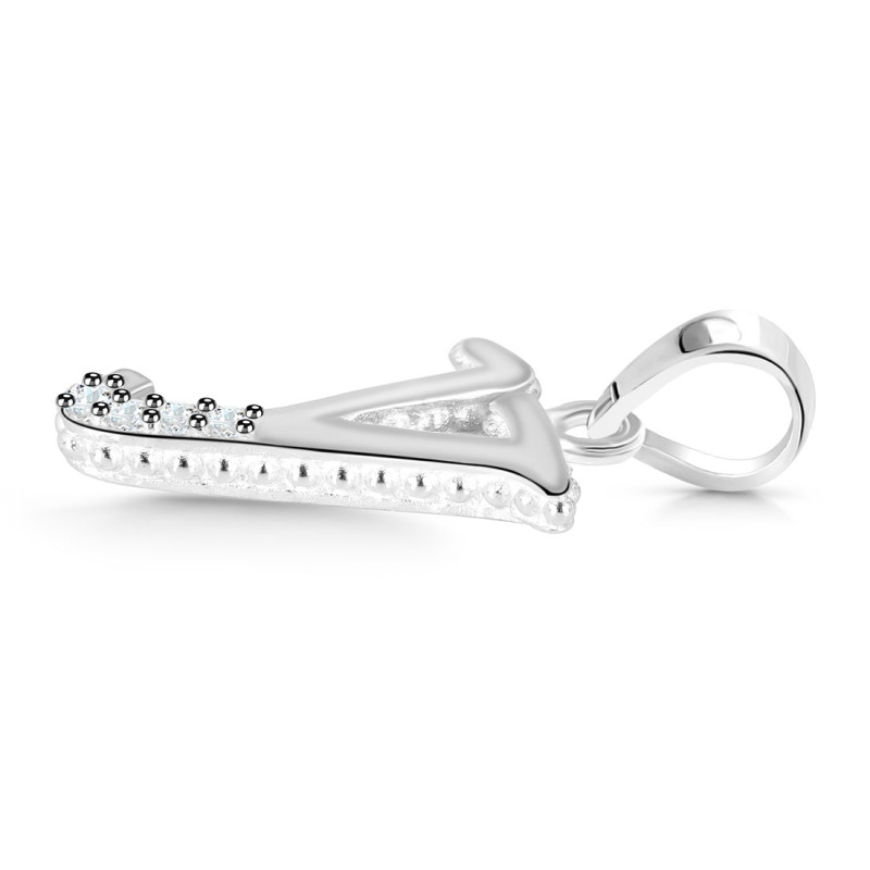 Cubic Zirconia Alphabet Y Pendant