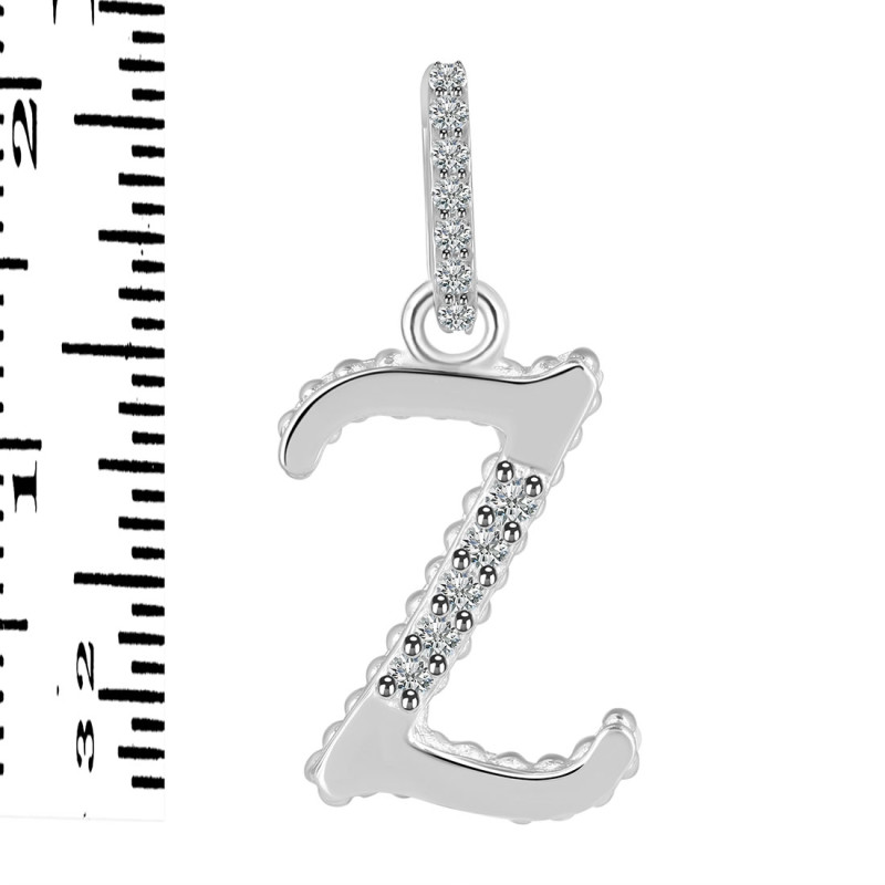 Cubic Zirconia Alphabet Z Pendant CUZ-RDA-208.