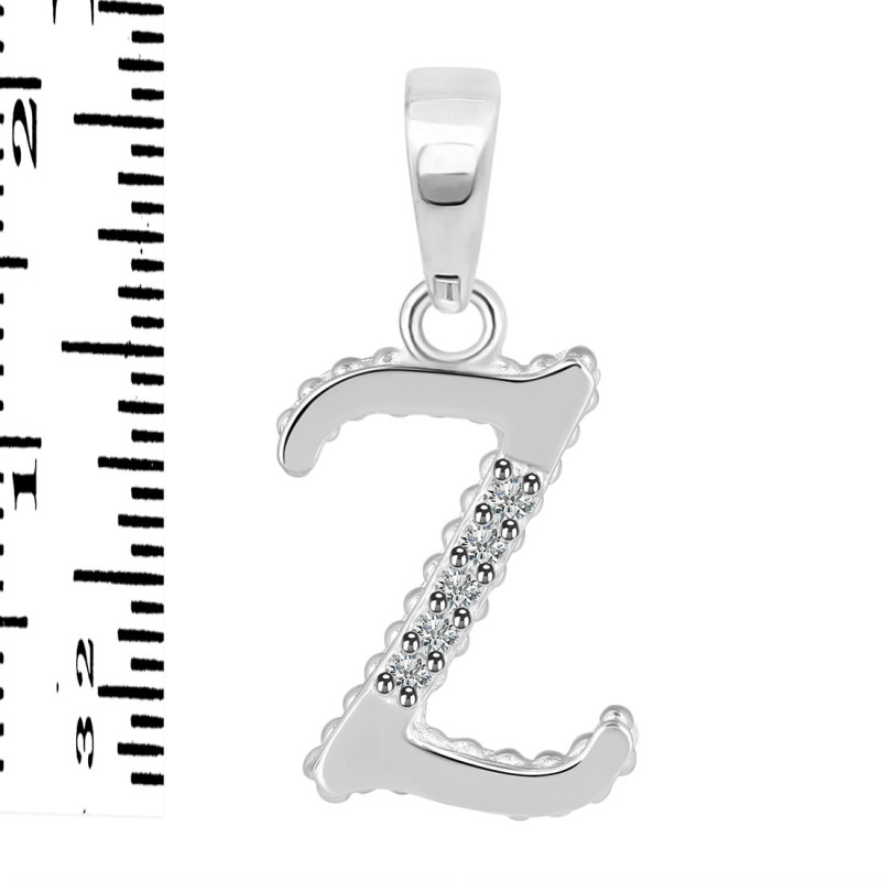 Cubic Zirconia Alphabet Z Pendant CUZ-RDA-182.