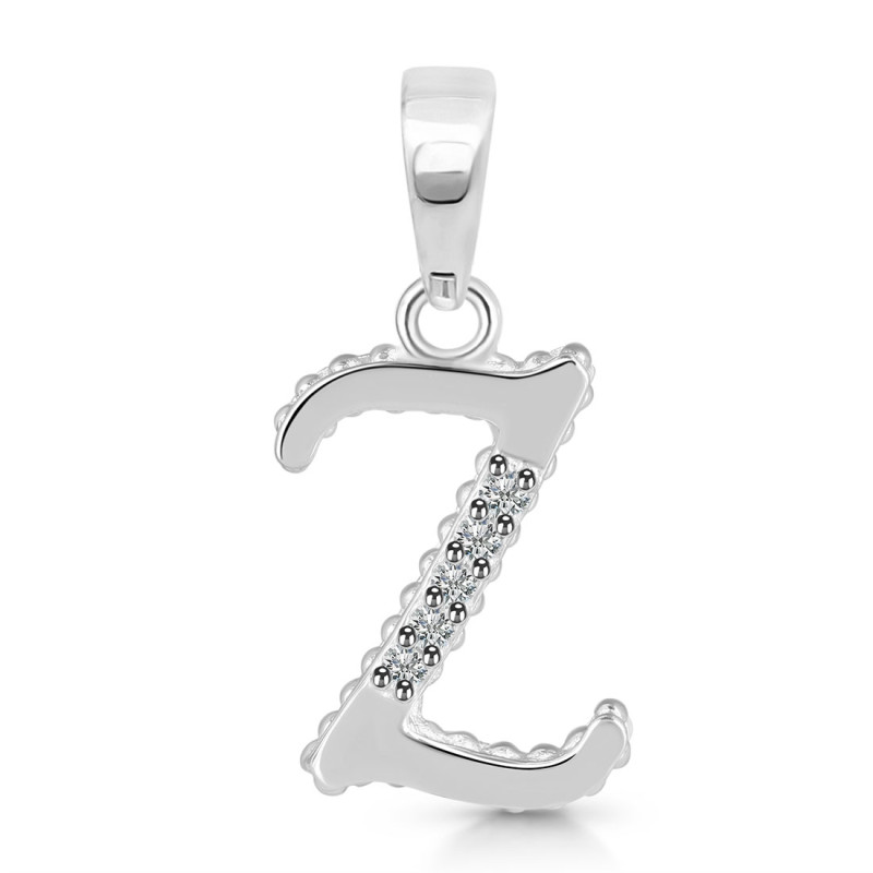 Cubic Zirconia Alphabet Z Pendant CUZ-RDA-182.