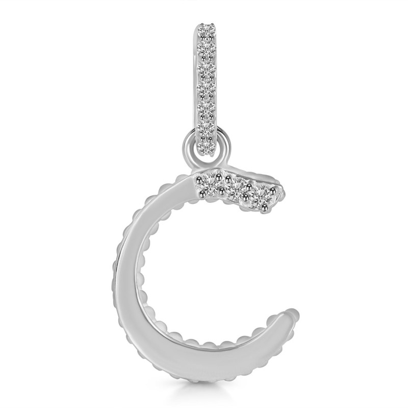 Cubic Zirconia Alphabet C Pendant CUZ-RDA-185.