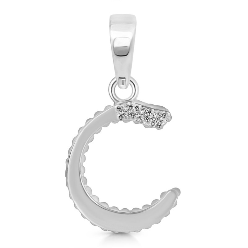 Cubic Zirconia Alphabet C Pendant CUZ-RDA-159.